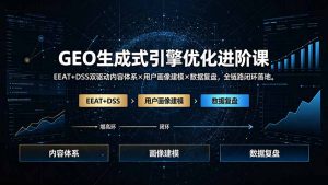 GEO生成式引擎优化进阶课：EEAT+DSS双驱动内容体系×用户画像建模×数据复盘，全链路闭环落地-沧海聊项目