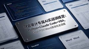 财会审计专属 AI实战训练营-更新：Python+Claude Code+VBA，Excel/PDF/Word自动化全流程-沧海聊项目