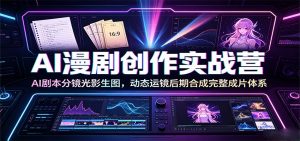 AI漫剧创作实战营:AI剧本分镜光影生图,动态运镜后期合成完整成片体系-沧海聊项目