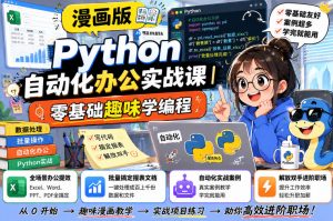 漫画版Python自动化办公实战课｜零基础趣味学编程，全场景办公提效、批量搞定报表文档、解放双手进阶职场-沧海聊项目