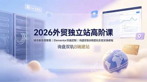 2026外贸独立站高阶课·域名服务器部署｜Elementor页面定制｜询盘双轨B端建站全套实操教程-沧海聊项目