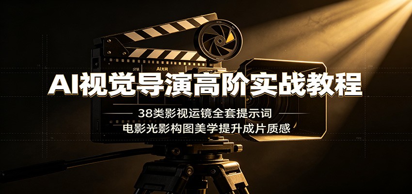 AI视觉导演高阶实战教程：38类影视运镜全套提示词，电影光影构图美学提升成片质感-沧海聊项目