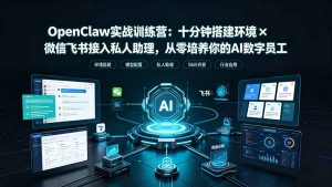 OpenClaw实战特训营：十分钟搭建环境×微信飞书接入私人助理，从零培养你的AI数字员工-沧海聊项目