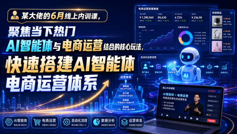 某大佬的6月线上内训课，聚焦当下热门AI智能体与电商运营结合的核心玩法，快速搭建AI智能体电商运营体系-沧海聊项目