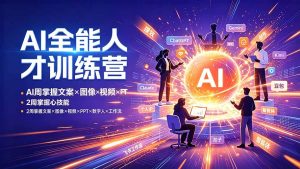 AI全能人才训练营：2周掌握文案×图像×视频×PPT×数字人×工作流，超越80%的人-沧海聊项目