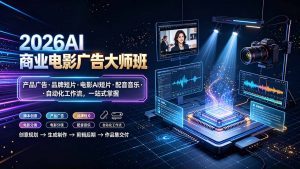 2026AI商业电影广告大师班：产品广告·品牌短片·电影AI短片·配音音乐·自动化工作流，一站式掌握-沧海聊项目