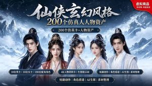 200个仙侠玄幻仿真人素材◆10男主×10女主×180配角，4K资料卡+AI生图提示词，漫剧必备-沧海聊项目