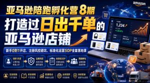 亚马逊陪跑孵化营8期，打造过日出千单的亚马逊店铺，新手0到1开店、注册风控避坑、标准化运营SOP全套落地课-沧海聊项目