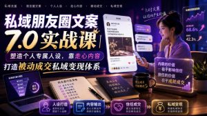 私域朋友圈文案7.0实战课｜塑造个人专属人设，靠走心内容打造被动成交私域变现体系-沧海聊项目