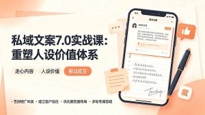 私域文案实战课7.0：重塑人设价值体系｜-告别硬广推销×走心内容×自我价值塑造，实现被动成交-沧海聊项目