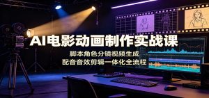 AI电影动画制作实战课：脚本角色分镜视频生成，配音音效剪辑一体化全流程-沧海聊项目