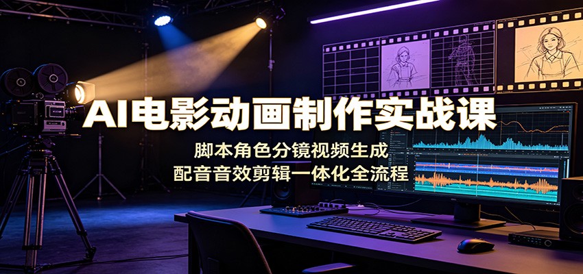 AI电影动画制作实战课：脚本角色分镜视频生成，配音音效剪辑一体化全流程-沧海聊项目