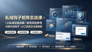 私域钩子矩阵实战课〓公私域流量拆解｜账号风控养号｜18类引流钩子｜AI工具成交全套教程-沧海聊项目