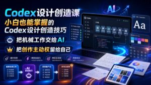 Codex设计创造课，小白也能掌握的Codex设计创造技巧，把机械工作交给AI，把创作主动权留给自己-沧海聊项目