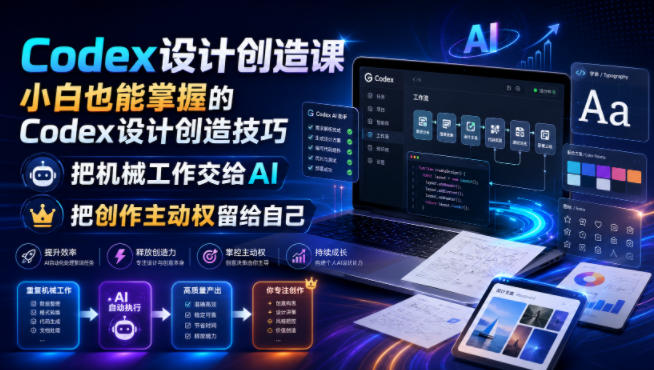 Codex设计创造课，小白也能掌握的Codex设计创造技巧，把机械工作交给AI，把创作主动权留给自己-沧海聊项目
