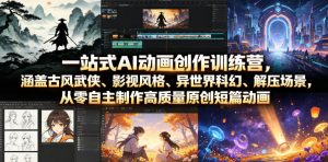 一站式AI动画创作训练营,涵盖古风武侠、影视风格、异世界科幻、解压场景,从零自主制作高质量原创短篇动画(更新)-沧海聊项目