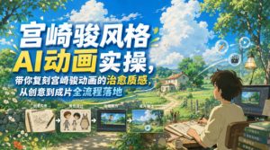宫崎骏风格AI动画实操，带你复刻宫崎骏动画的治愈质感，从创意到成片全流程落地-沧海聊项目