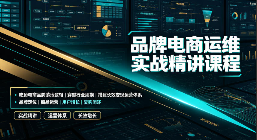 品牌电商运维实战精讲课程｜吃透电商品牌落地逻辑、穿越行业周期、搭建长效变现运营体系-沧海聊项目