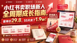 小红书卖职场新人全周期成长指南，客单价29.8，55天卖了1.9w！-沧海聊项目