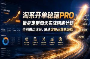 淘系开单秘籍PRO，量身定制淘天实战陪跑计划，告别做店迷茫、快速突破运营瓶颈期(20260715)-沧海聊项目