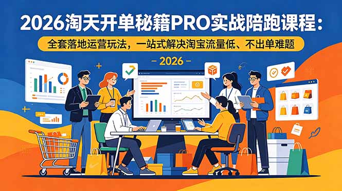 2026淘天开单秘籍PRO实战陪跑课程-更新：全套落地运营玩法，一站式解决淘宝流量低、不出单难题-沧海聊项目