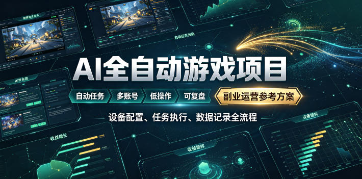 AI全自动游戏躺賺副业：日入几百，稳定运行三年的项目！【揭秘】-沧海聊项目