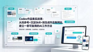 Codex作品集实战课：从找参考×沉淀Skill×到生成作品集网站，建立一套可复用的AI工作方法-沧海聊项目