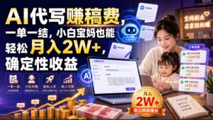 AI代写賺稿费,一单一结,小白宝妈也能轻松月入2W+,确定性收益【揭秘】-沧海聊项目
