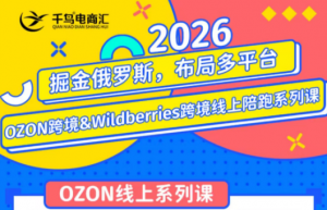 千鸟跨境·26年OZON&wildberries跨境店线上陪跑训练营(更新)-沧海聊项目