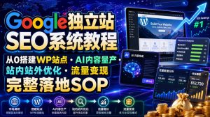 Google独立站SEO系统教程，从0搭建WP站点・AI内容量产・站内站外优化・流量变现完整落地SOP(2026年7月)-沧海聊项目