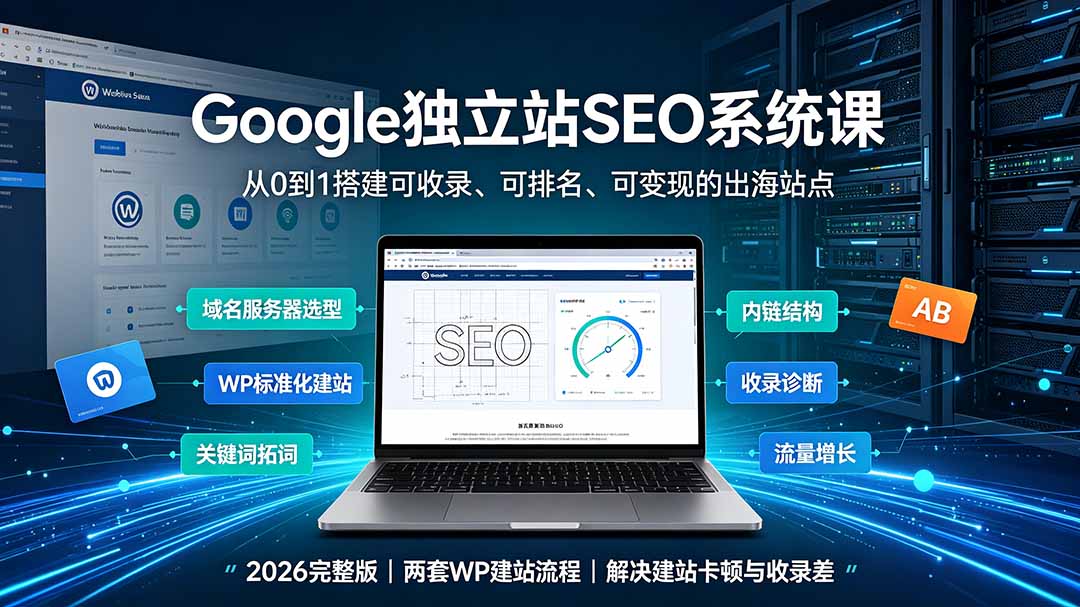 Google独立站SEO-7月系统课：出海基建×WordPress建站×AI内容生产×站内外优化×Search Console×AdSense变现-沧海聊项目