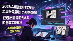 2026AI漫剧创作实战班：工具账号搭建｜小说转分镜模板｜豆包出图溶图去水印全套实操教程-沧海聊项目