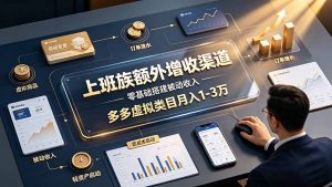 上班族额外增收渠道，零基础搭建被动收入，多多虚拟类目月入 1-3 万-沧海聊项目