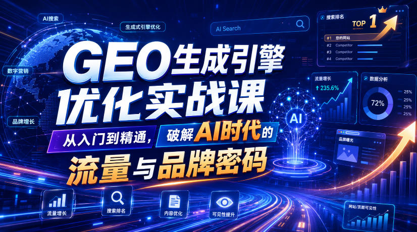 GEO生成引擎优化实战课，从入门到精通，破解AI时代的流量与品牌密码-沧海聊项目