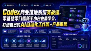 Codex商业落地系统实战课，零基础零门槛新手小白也能学会，打造自己的AI自动化工作流+产品系统-沧海聊项目