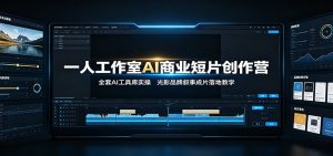 一人工作室AI商业短片创作营：全套AI工具库实操，光影品牌叙事成片落地教学-沧海聊项目