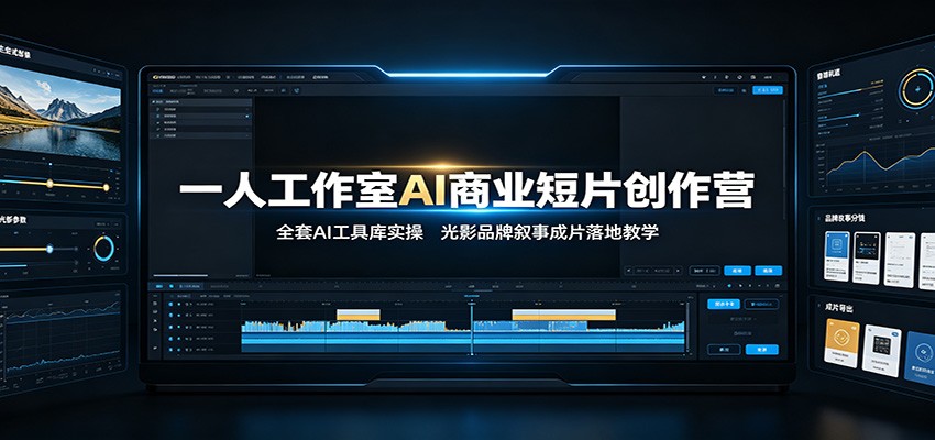 一人工作室AI商业短片创作营：全套AI工具库实操，光影品牌叙事成片落地教学-沧海聊项目