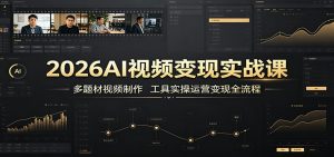 2026AI视频变现实战课:多题材视频制作,工具实操运营变现全流程-沧海聊项目