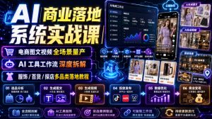 AI商业落地系统实战课｜电商图文视频全场景量产・AI工具工作流深度拆解・服饰/百货/探店多品类落地教程-沧海聊项目