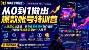 从0到1做出爆款账号特训营，从底层心法出发，教你像素级拆解热门视频，打造能持续出流量的个人账号-沧海聊项目