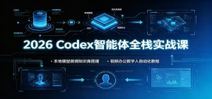 2026 Codex智能体全栈实战课：本地模型微调知识库搭建，视频办公数字人自动化教程-沧海聊项目