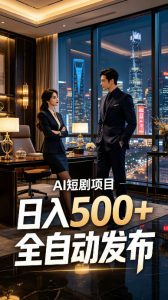 快手AI短剧自动发布，矩阵批量运营变现，轻资产副业项目，日入500+【揭秘】-沧海聊项目