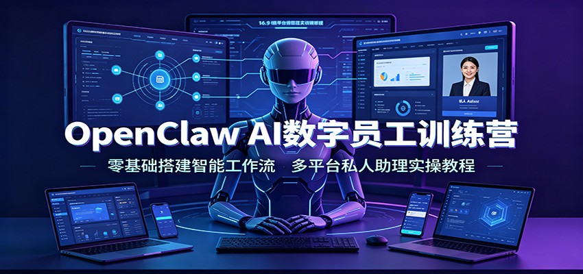 OpenClaw AI数字员工训练营：零基础搭建智能工作流，多平台私人助理实操教程-沧海聊项目