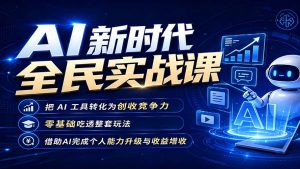 AI新时代全民实战课，把 AI 工具转化为创收竞争力，零基础吃透整套玩法，借助AI完成个人能力升级与收益增收。-沧海聊项目