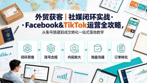 外贸获客｜社媒闭环实战·Facebook&TikTok运营全攻略，从账号搭建到成交转化一站式落地教学-沧海聊项目
