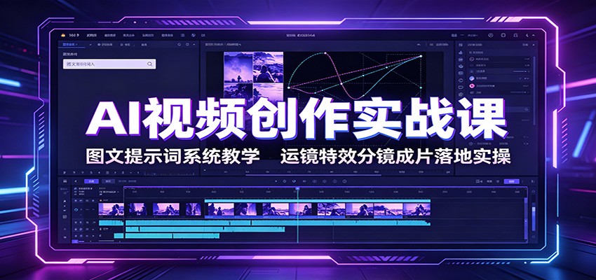 AI视频创作实战课：图文提示词系统教学，运镜特效分镜成片落地实操-沧海聊项目