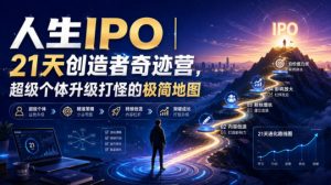 人生IPO︱21天创造者奇迹营，超级个体升级打怪的极简地图-沧海聊项目