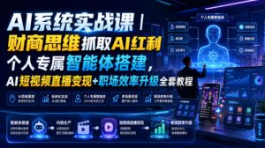 AI系统实战课|财商思维抓取AI红利|个人专属智能体搭建,AI短视频直播变现+职场效率升级全套教程-沧海聊项目