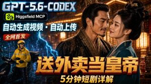 GPT-5.6 Codex+Higgsfield MCP：一条指令生成5分钟短剧并自动上传YouTube(油管)-沧海聊项目