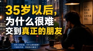 付费文章：35岁以后，为什么很难交到真正的朋友-沧海聊项目